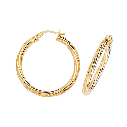 9CT Gold Twisted Hoops ER353