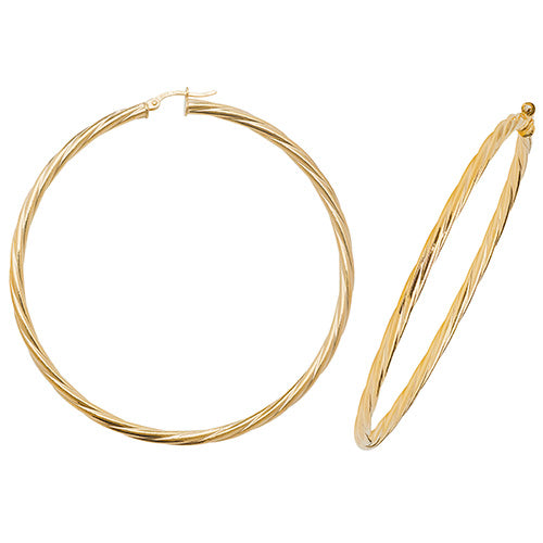 9CT Gold Twisted Hoops ER357