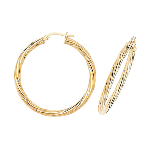 9CT Gold Twisted Hoops ER357