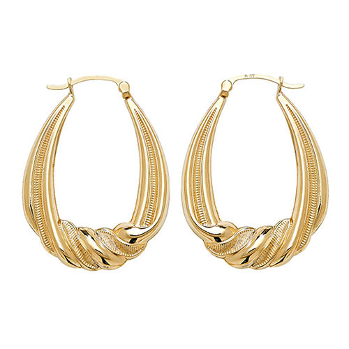 9Ct Gold Creole Earrings ER438