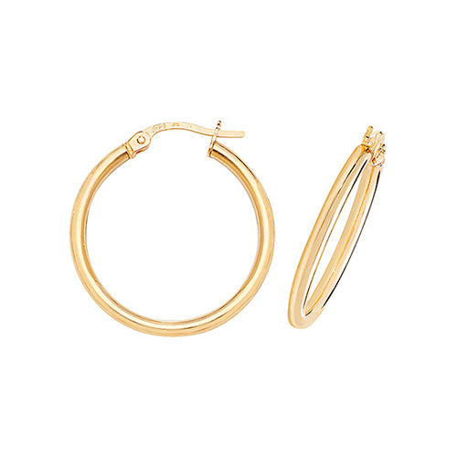 9CT Gold Tube Hoops ER500