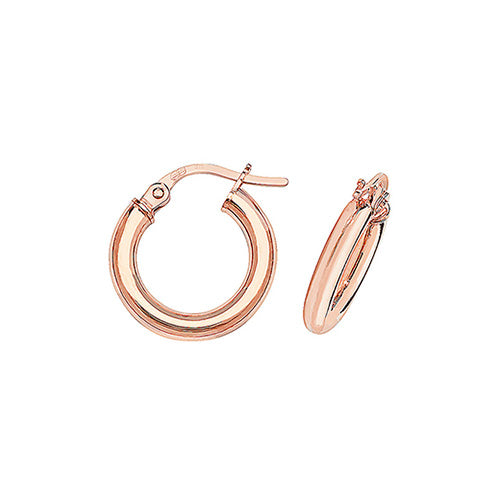 9CT Rose Gold Tube Hoops ER531R