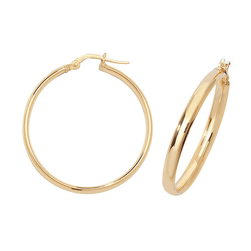 9CT Gold Tube Hoops ER955