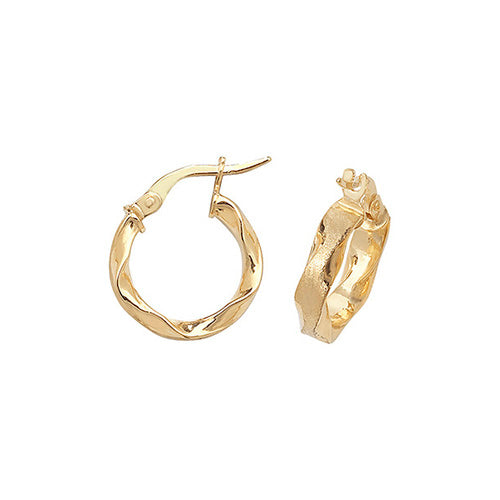 9CT Gold Twisted Hoops ER964