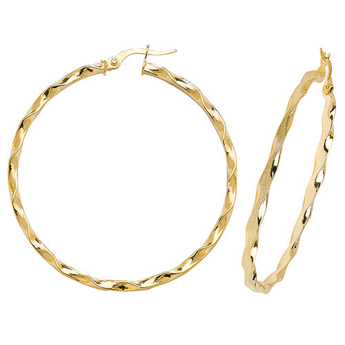 9CT Gold Twisted Hoops ER964