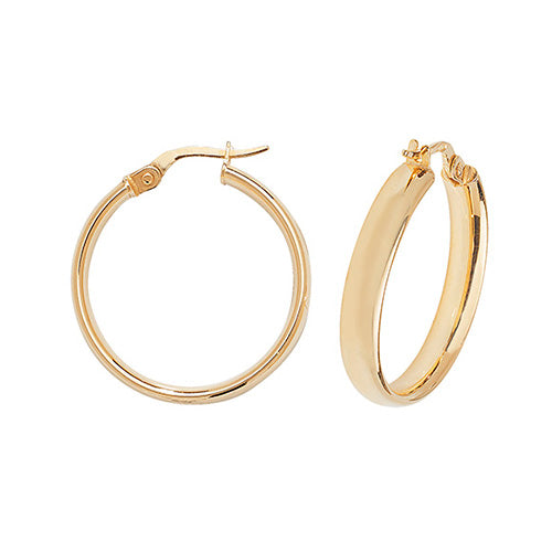 9CT Gold Tube Hoops ER974