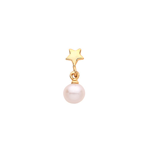 9Ct Gold Star And Dangle Pink Pearl Cartilage Stud - ES1917