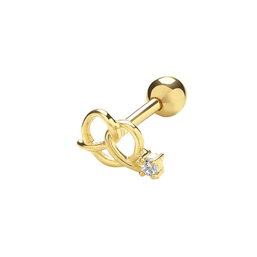 9Ct Gold Cz Love And Romance Cartilage Stud - ES1940