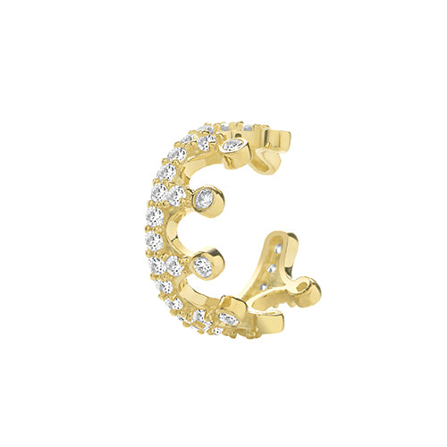 9Ct Gold Cz Crown Cartilage Cuff - ES1958