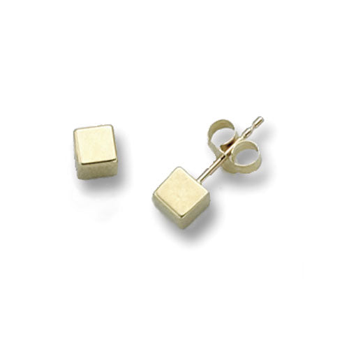 9Ct Gold Cube Studs ES262S