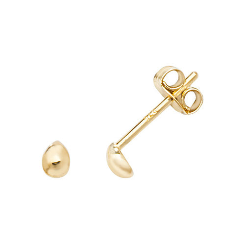 9Ct Gold Pear Shape Dome Studs - ES581