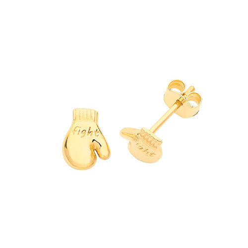 9Ct Gold Boxing Gloves Studs - ES692
