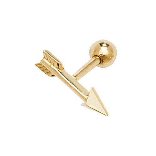 9Ct Gold Arrow Cartilage Stud - ES905