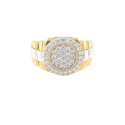 Gents Presidential Ring with CZ stones - 11.6g