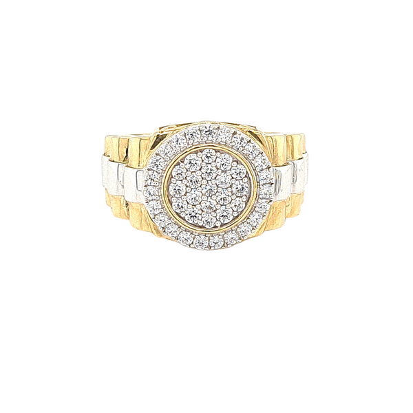 Gents Presidential Ring with CZ stones - 11.6g