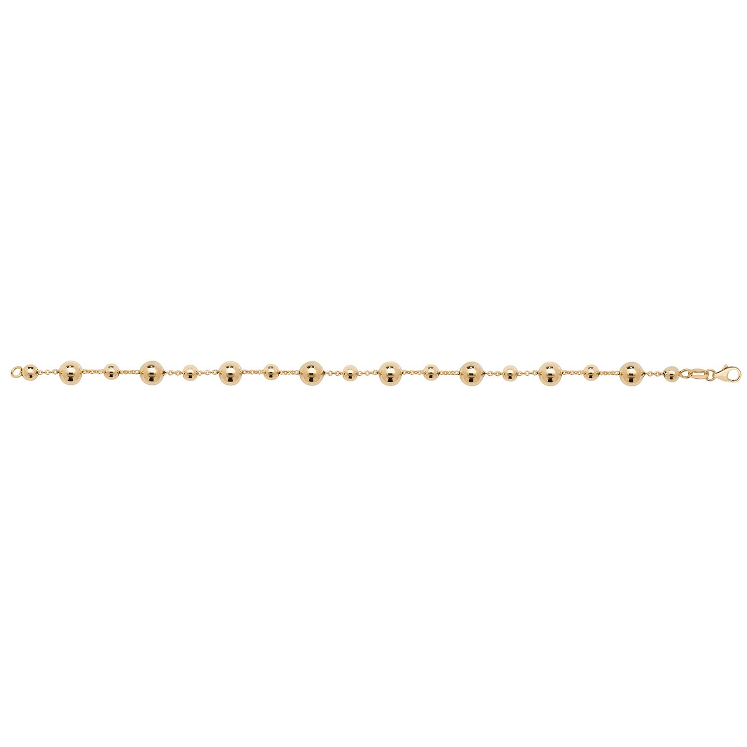 9Ct Gold Graduated Beaded Bracelet - NK085B