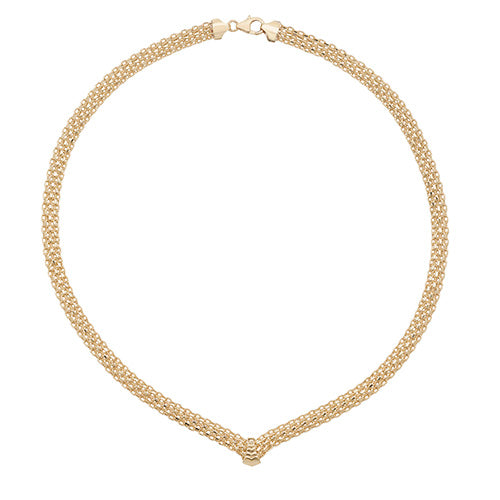 9ct Gold Flat Woven Necklet - NK086