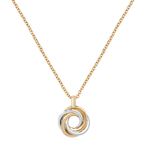 9ct Gold 2 Tone Twisted Circles Necklet - NK087