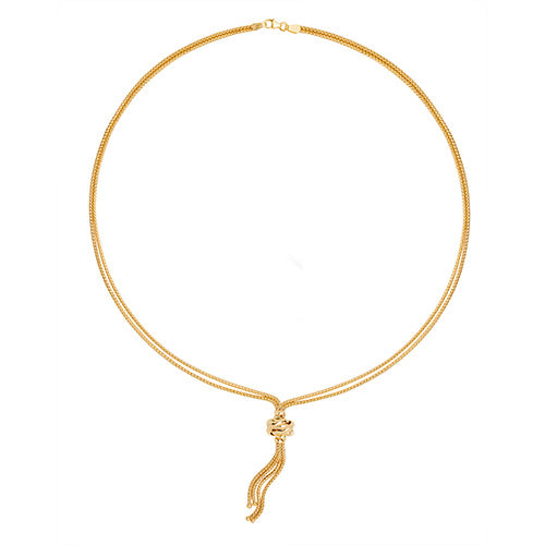 9ct Gold Tassel and Knot Necklet - NK091