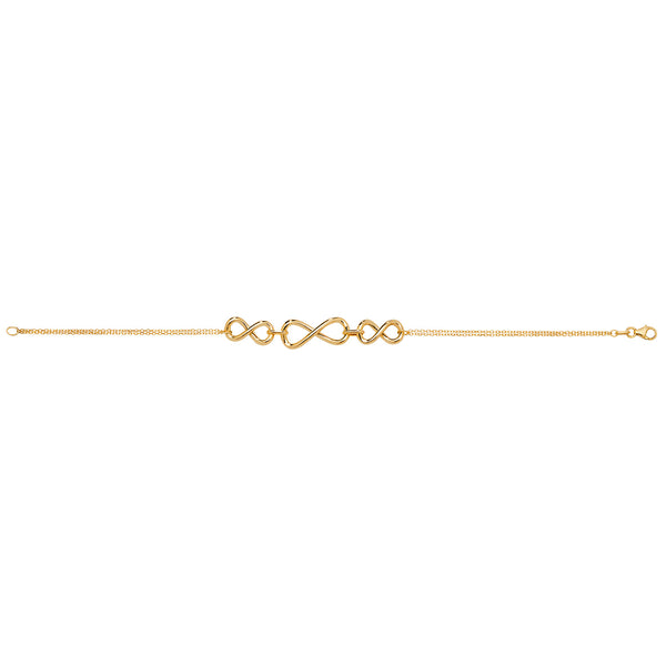 9Ct Gold Triple Infinity Bracelet - NK092B