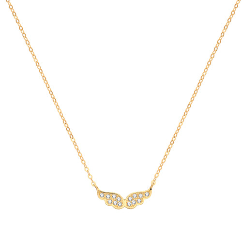 9ct Gold Cz Wings Necklet - NK1600