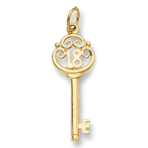 9ct Gold 18th Birthday Key Pendant - PN407
