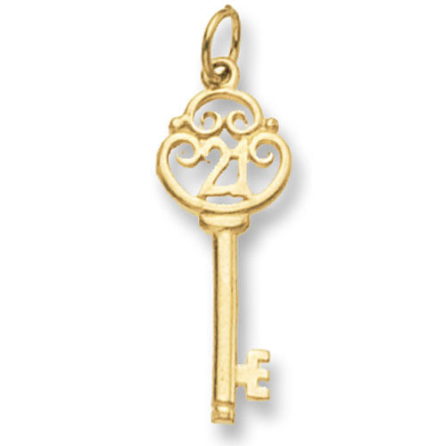 9ct Gold 21st Birthday Key Pendant - PN408