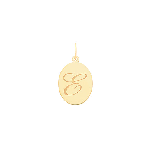 9ct Gold Initial Oval Pendant - PN922