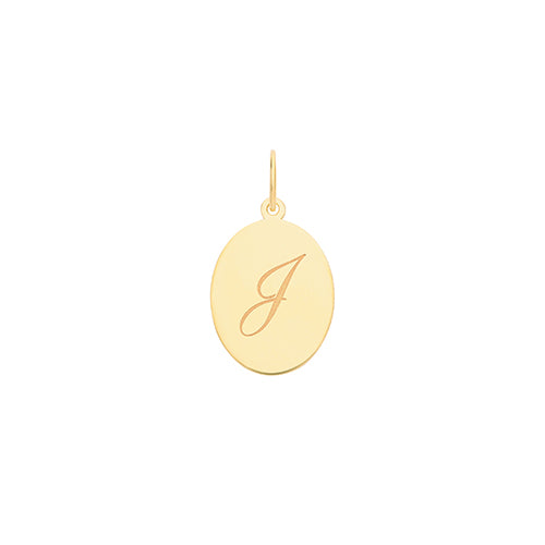 9ct Gold Initial Oval Pendant - PN922