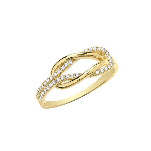 9ct Gold Cz Knot Ring - RN1617