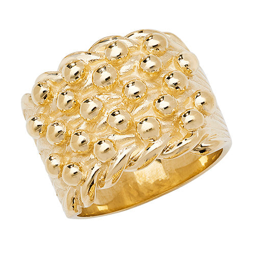 9Ct Gold Gents' 5 Row Keeper Ring - RN291
