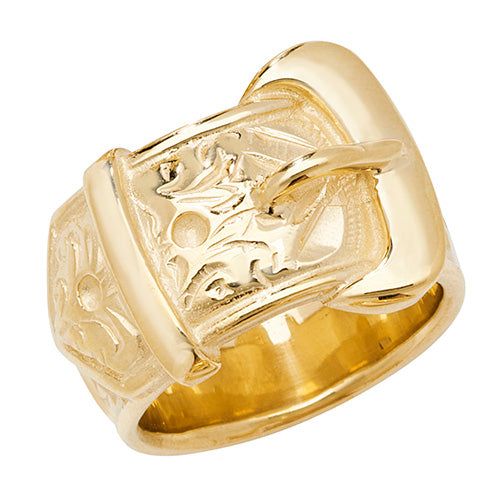 9Ct Gold Gents' Buckle Ring - RN294