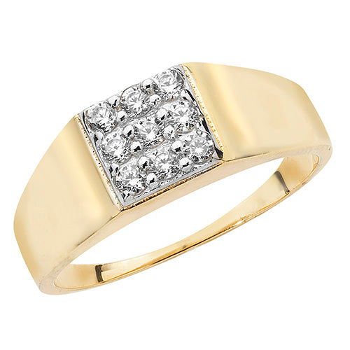 9ct Gold Maidens' Cz Square Ring - RN723