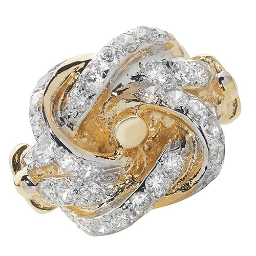 9Ct Gold Gents' Cz Knot Ring - RN894CZ