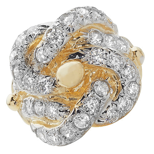 9Ct Gold Gents' Cz Knot Ring - RN895CZ